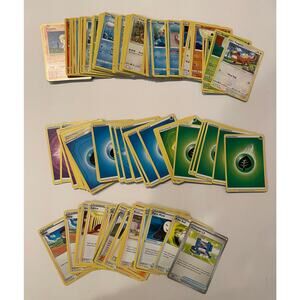 175 Lot of Pokemon Cards TCG Basic Trainer Energy 100/50/25 No Doubles No Fakes